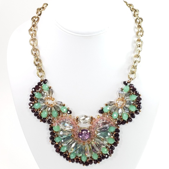 Statement Necklace Jewelry - Crystal Bead Statement Necklace